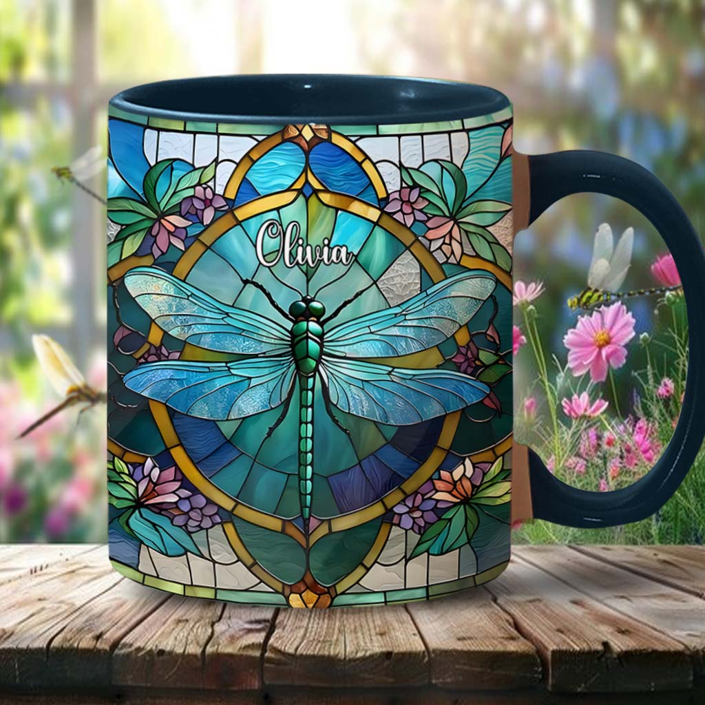 Beautiful Dragon Fly - Personalized Dragonfly Accent Mug