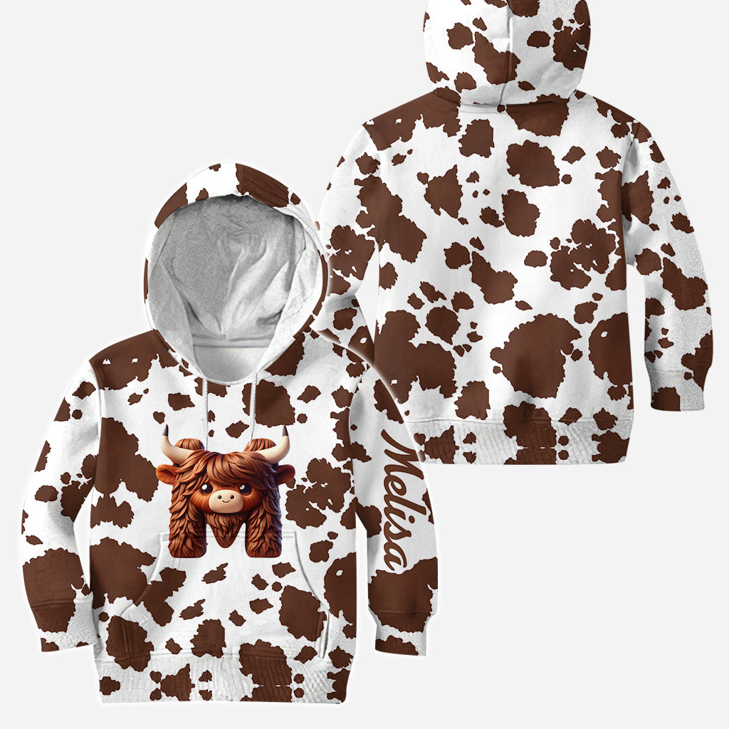 Vintage Cow - Personalized Highland Cow Hoodie and Leggings