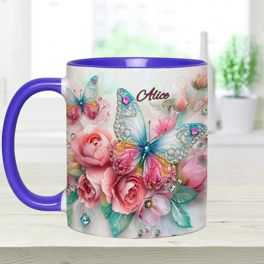 Love Butterflies - Personalized Butterfly Accent Mug