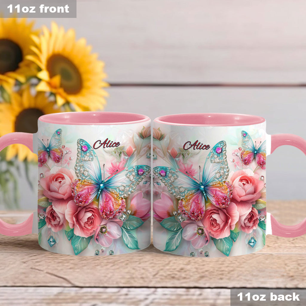 Love Butterflies - Personalized Butterfly Accent Mug