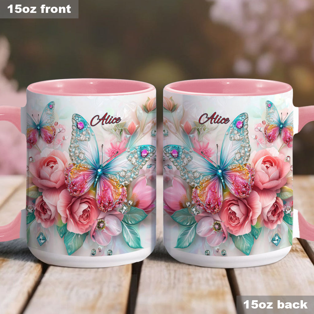 Love Butterflies - Personalized Butterfly Accent Mug
