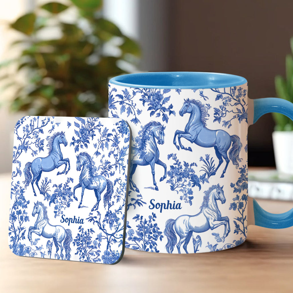 Horse Toile de Jouy - Personalized Horse Accent Mug