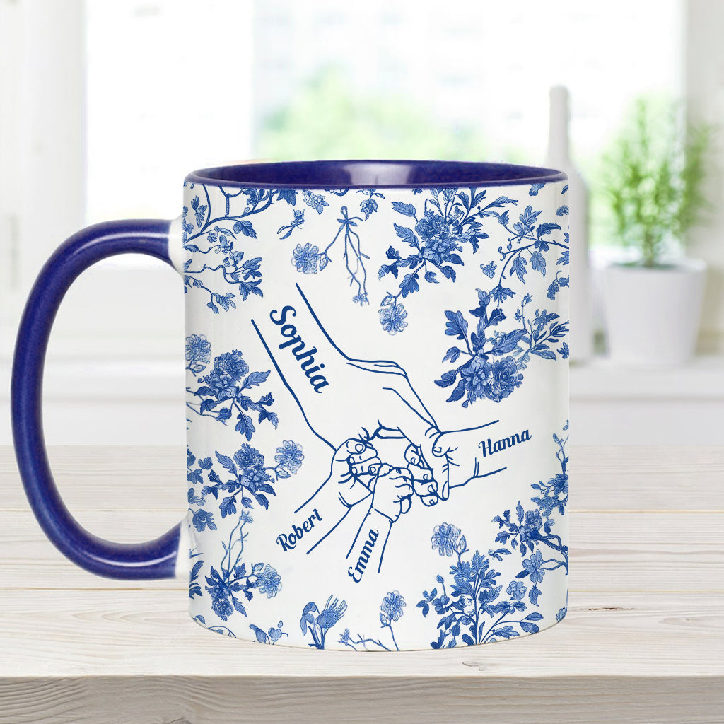 Mug personnalisé « Main de maman Toile de Jouy »