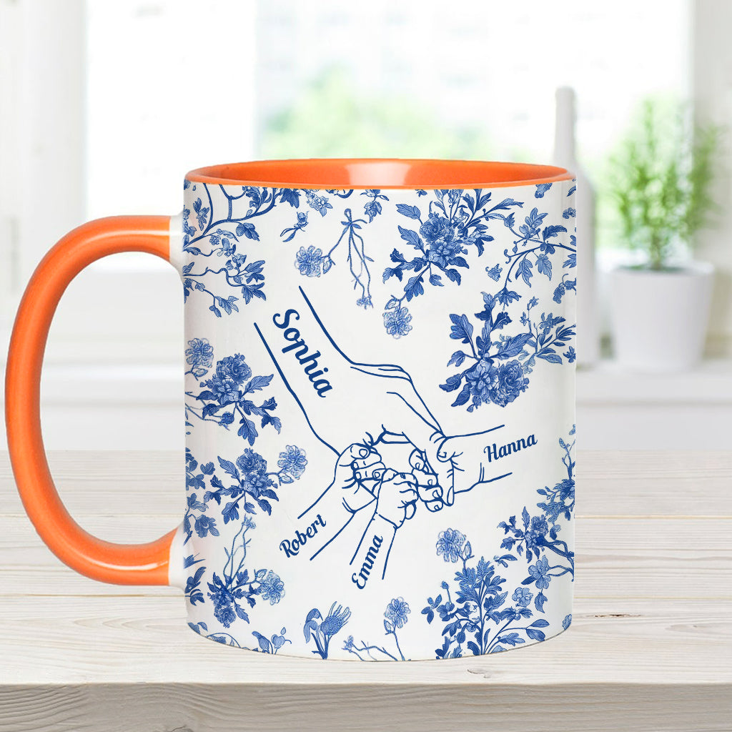 Mug personnalisé « Main de maman Toile de Jouy »