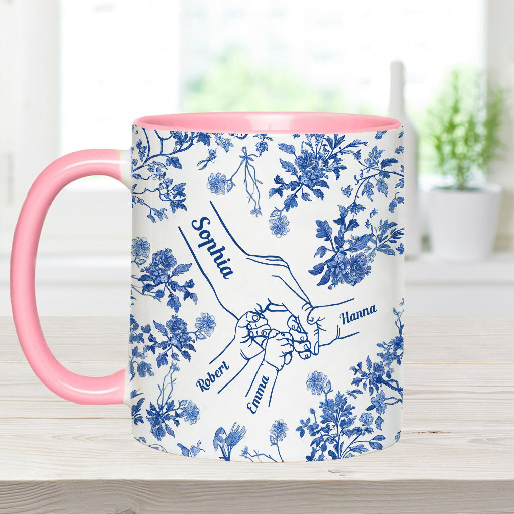 Mug personnalisé « Main de maman Toile de Jouy »