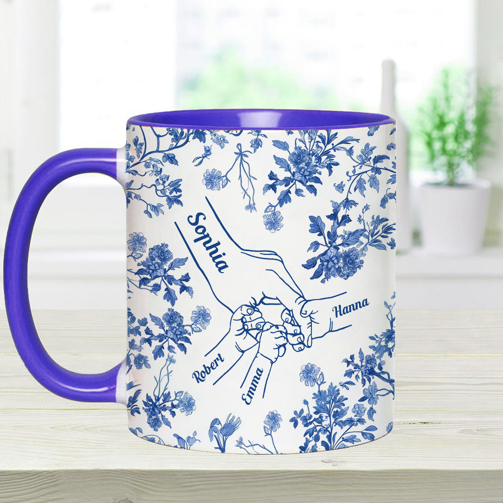 Mug personnalisé « Main de maman Toile de Jouy »