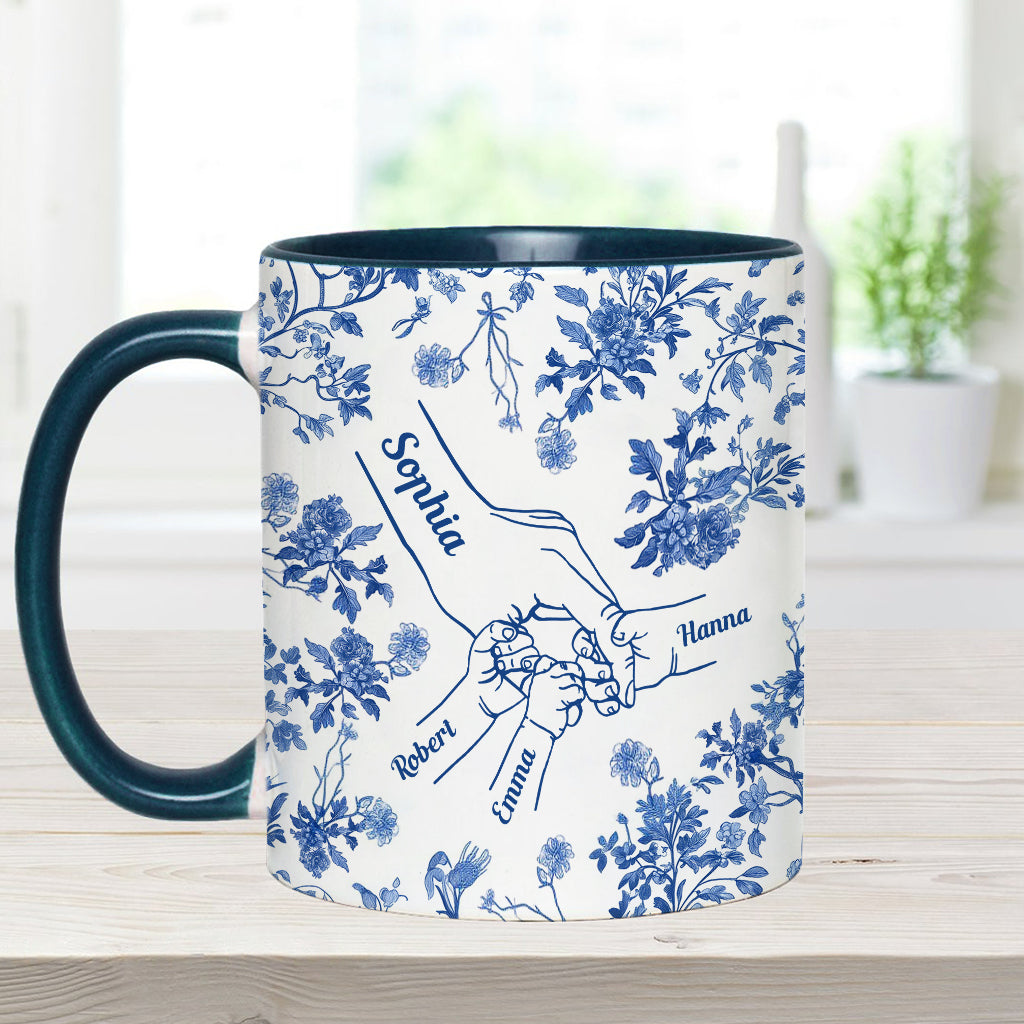 Mug personnalisé « Main de maman Toile de Jouy »