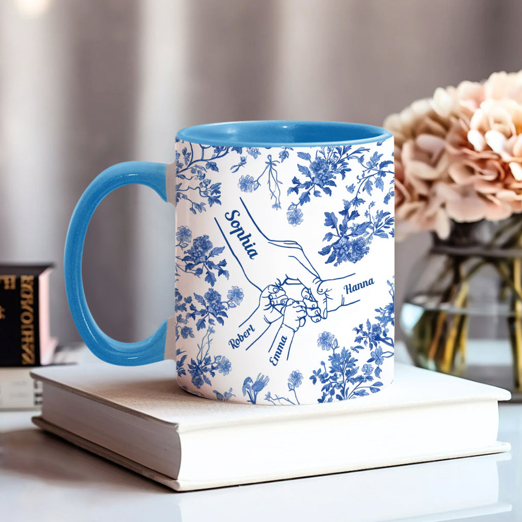 Mug personnalisé « Main de maman Toile de Jouy »