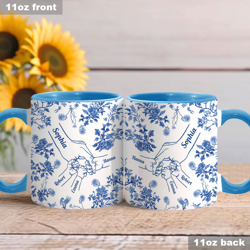 Mug personnalisé « Main de maman Toile de Jouy »