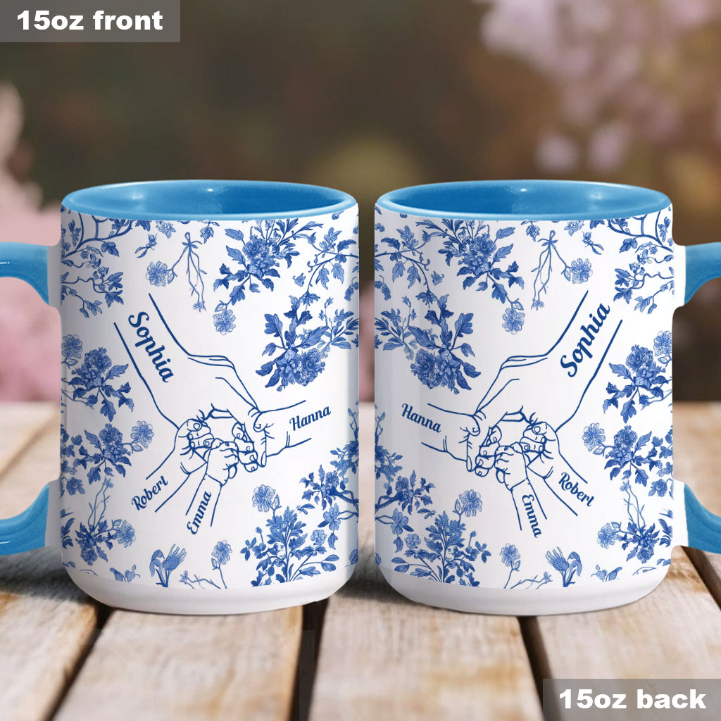Mug personnalisé « Main de maman Toile de Jouy »
