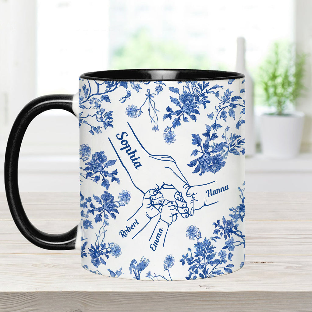 Mug personnalisé « Main de maman Toile de Jouy »