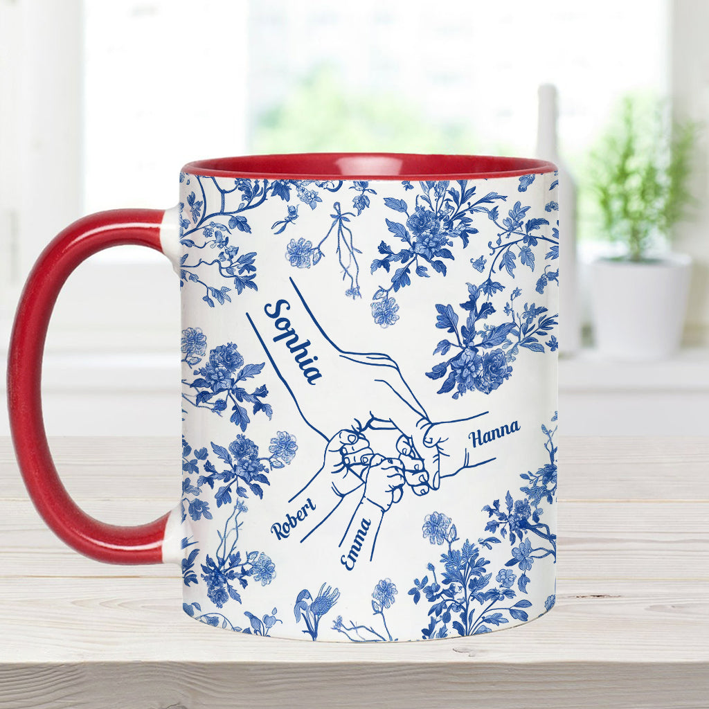 Mug personnalisé « Main de maman Toile de Jouy »