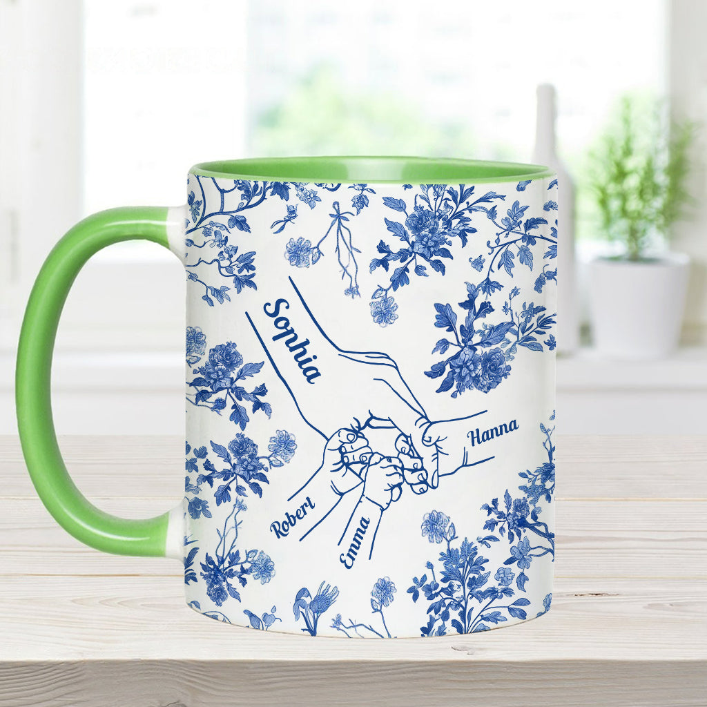 Mug personnalisé « Main de maman Toile de Jouy »
