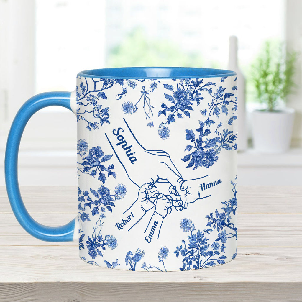 Mug personnalisé « Main de maman Toile de Jouy »