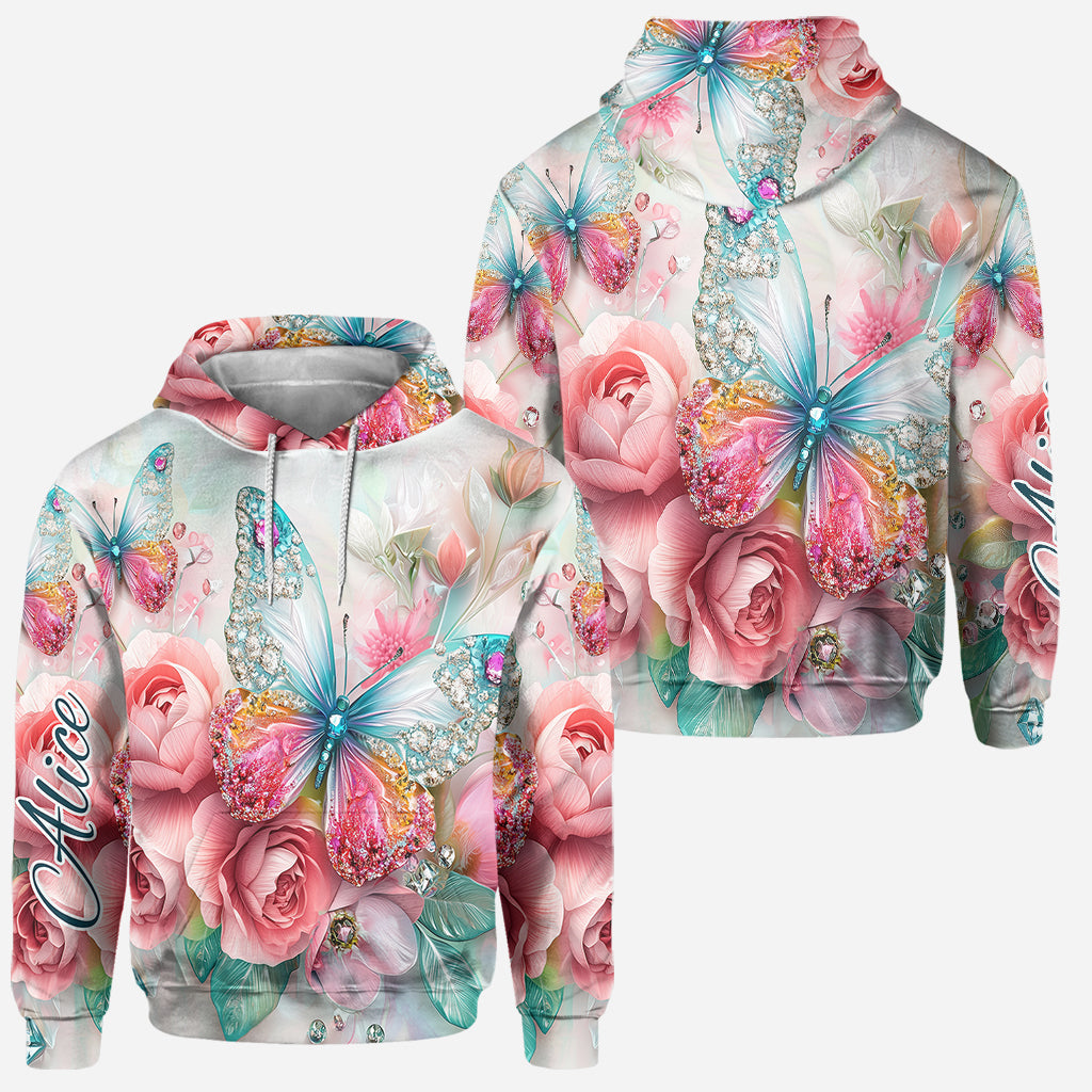 J'adore les papillons - Sweat à capuche et legging personnalisés papillons