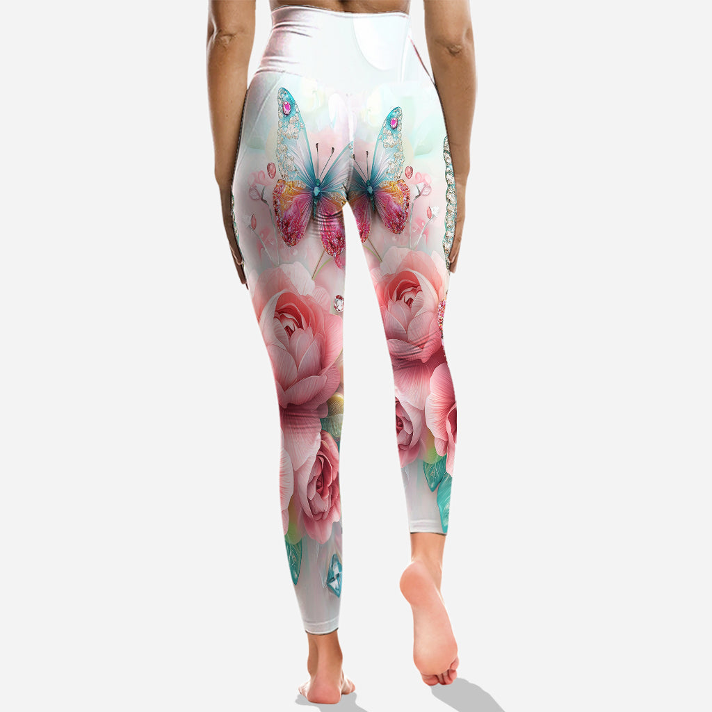 J'adore les papillons - Sweat à capuche et legging personnalisés papillons