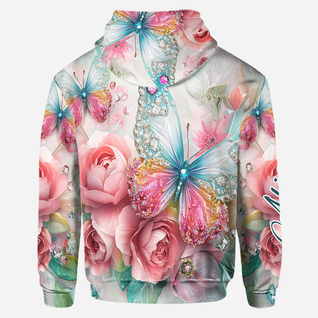 J'adore les papillons - Sweat à capuche et legging personnalisés papillons