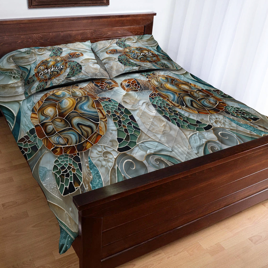 Love Turtles - Personalized Turtle Quilt Set