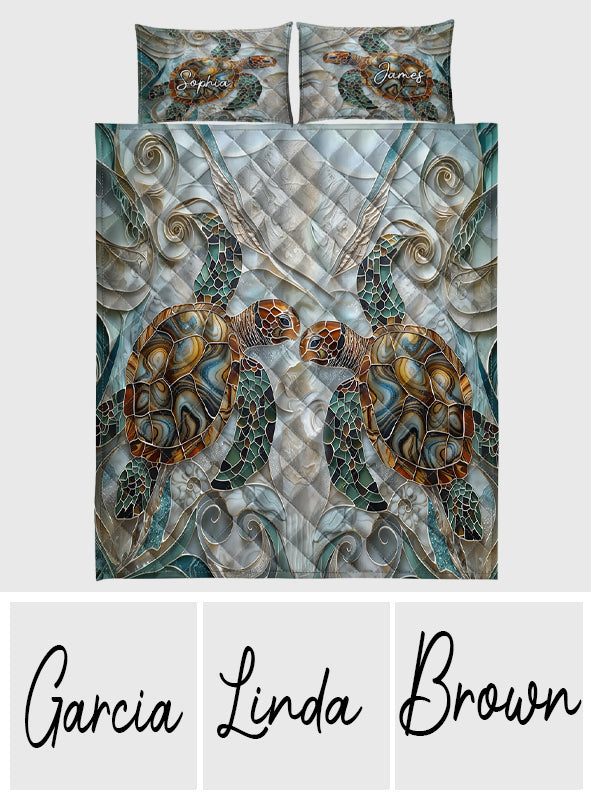 Love Turtles - Personalized Turtle Quilt Set