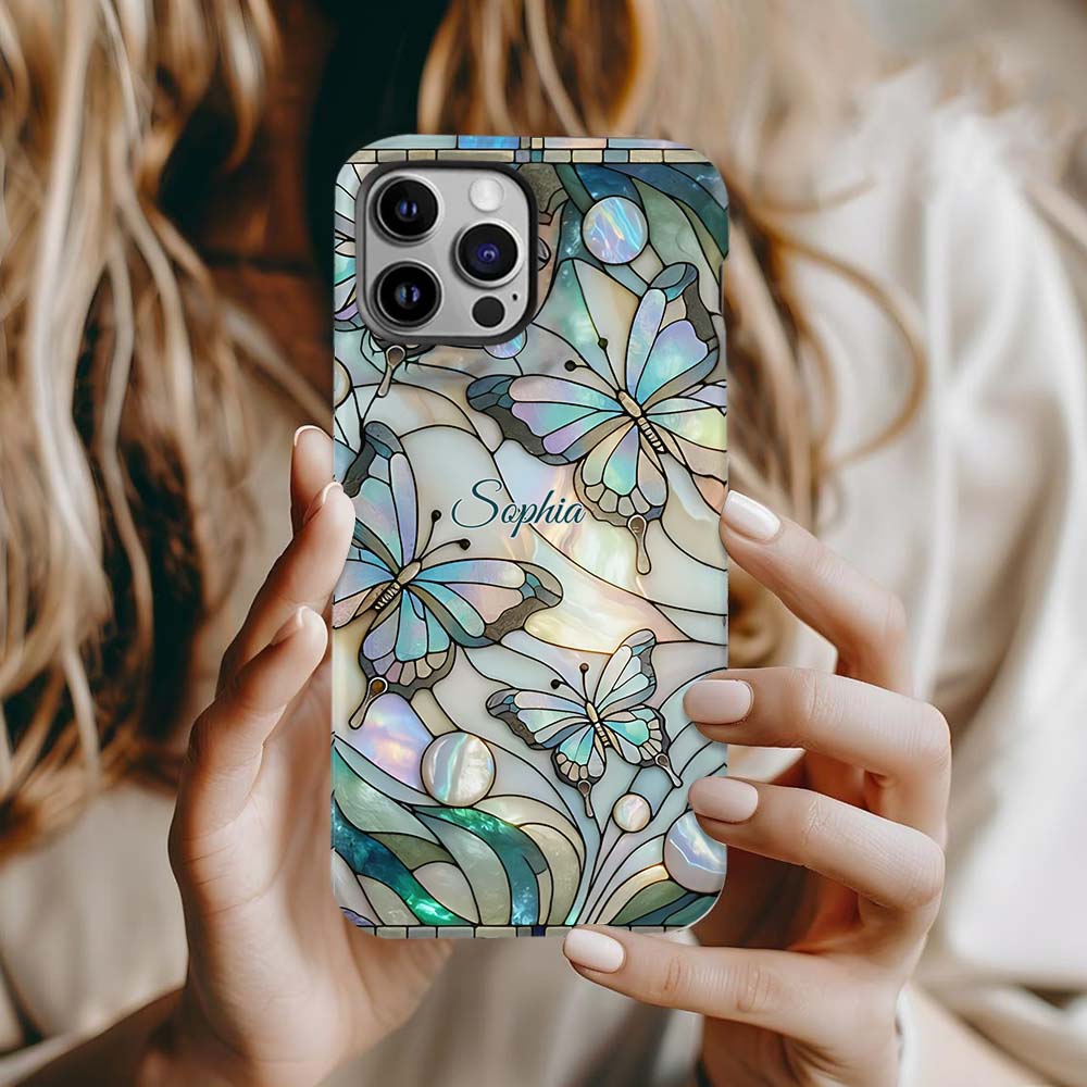 Coque de téléphone personnalisée avec motif papillons « J’adore les papillons »
