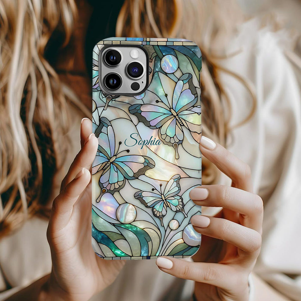 Coque de téléphone personnalisée avec motif papillons « J’adore les papillons »