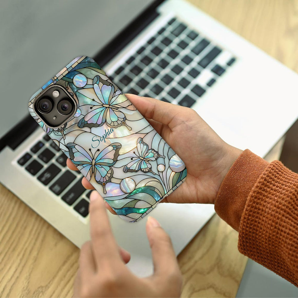 Coque de téléphone personnalisée avec motif papillons « J’adore les papillons »