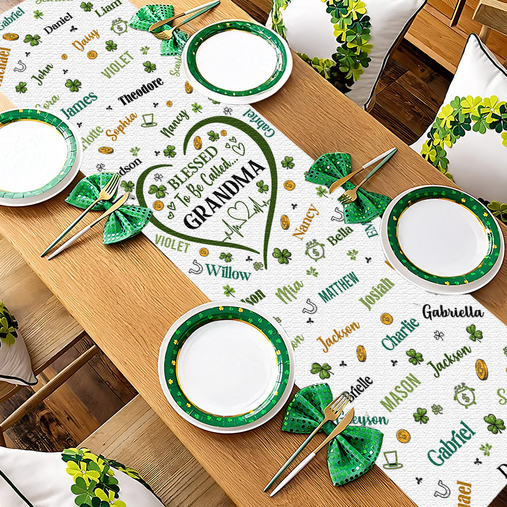 Blessed To Be Called Grandma Nana - Personalized Grandma Table Runner