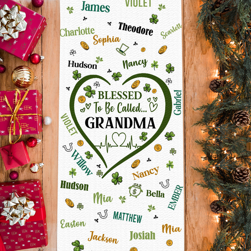 Blessed To Be Called Grandma Nana - Personalized Grandma Table Runner