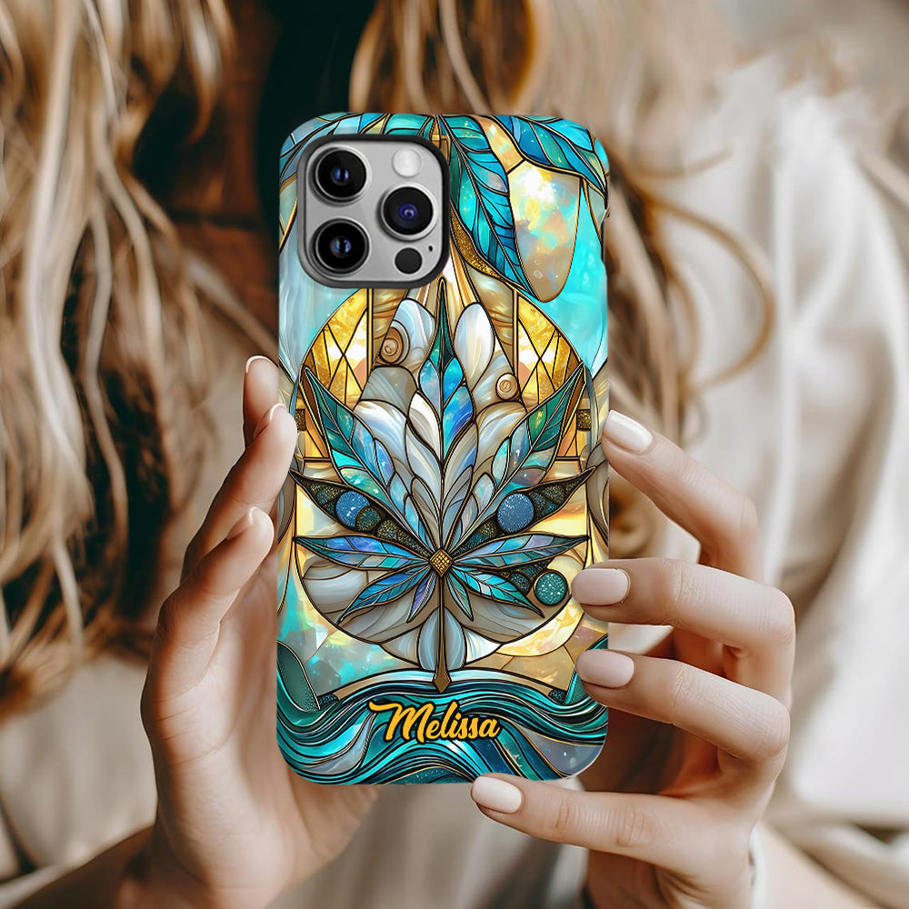Superbe coque de téléphone personnalisée avec motif feuille et cannabis