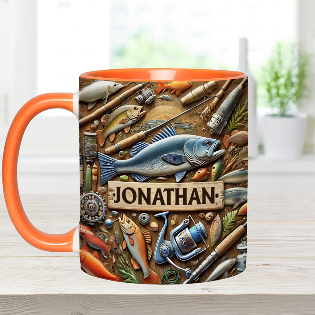 Fishing - Personalized Fishing Accent Mug