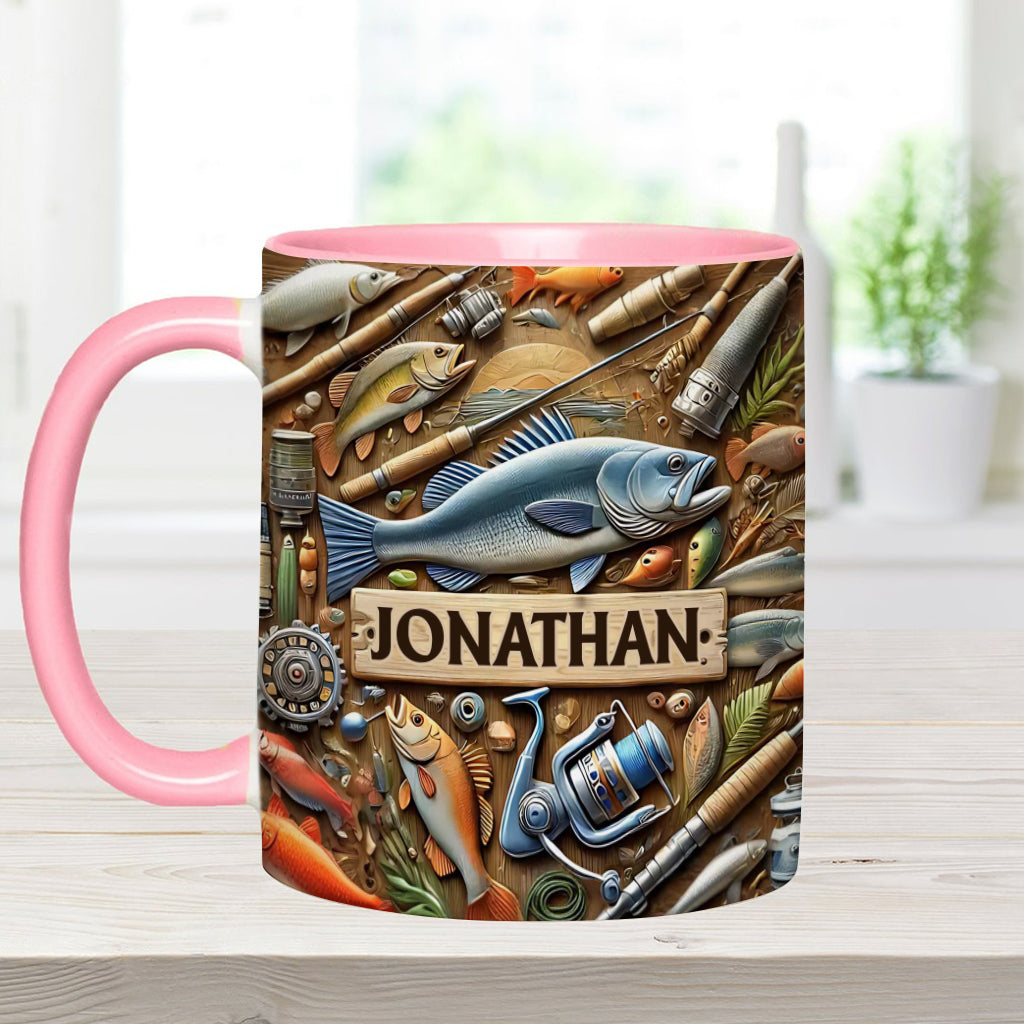 Fishing - Personalized Fishing Accent Mug