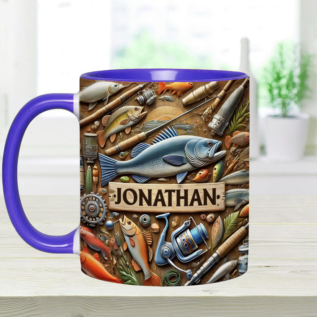 Fishing - Personalized Fishing Accent Mug