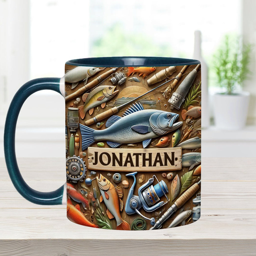 Fishing - Personalized Fishing Accent Mug