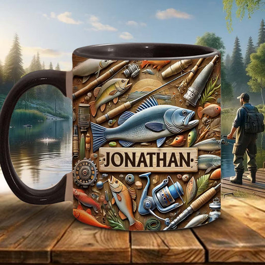 Fishing - Personalized Fishing Accent Mug