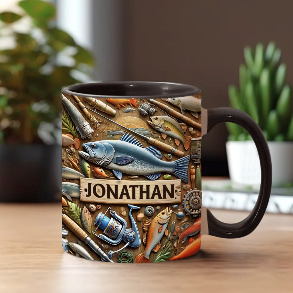 Fishing - Personalized Fishing Accent Mug