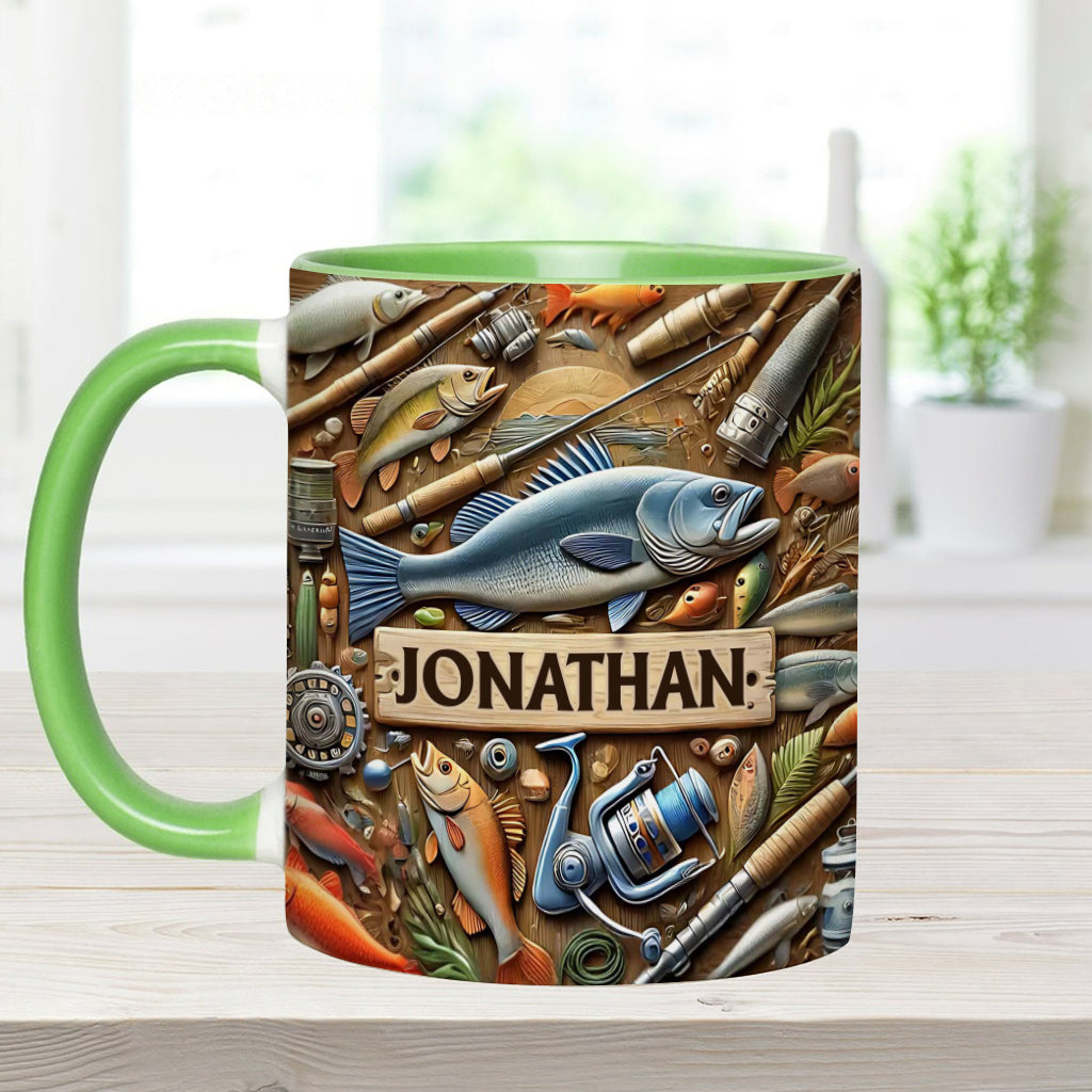 Fishing - Personalized Fishing Accent Mug