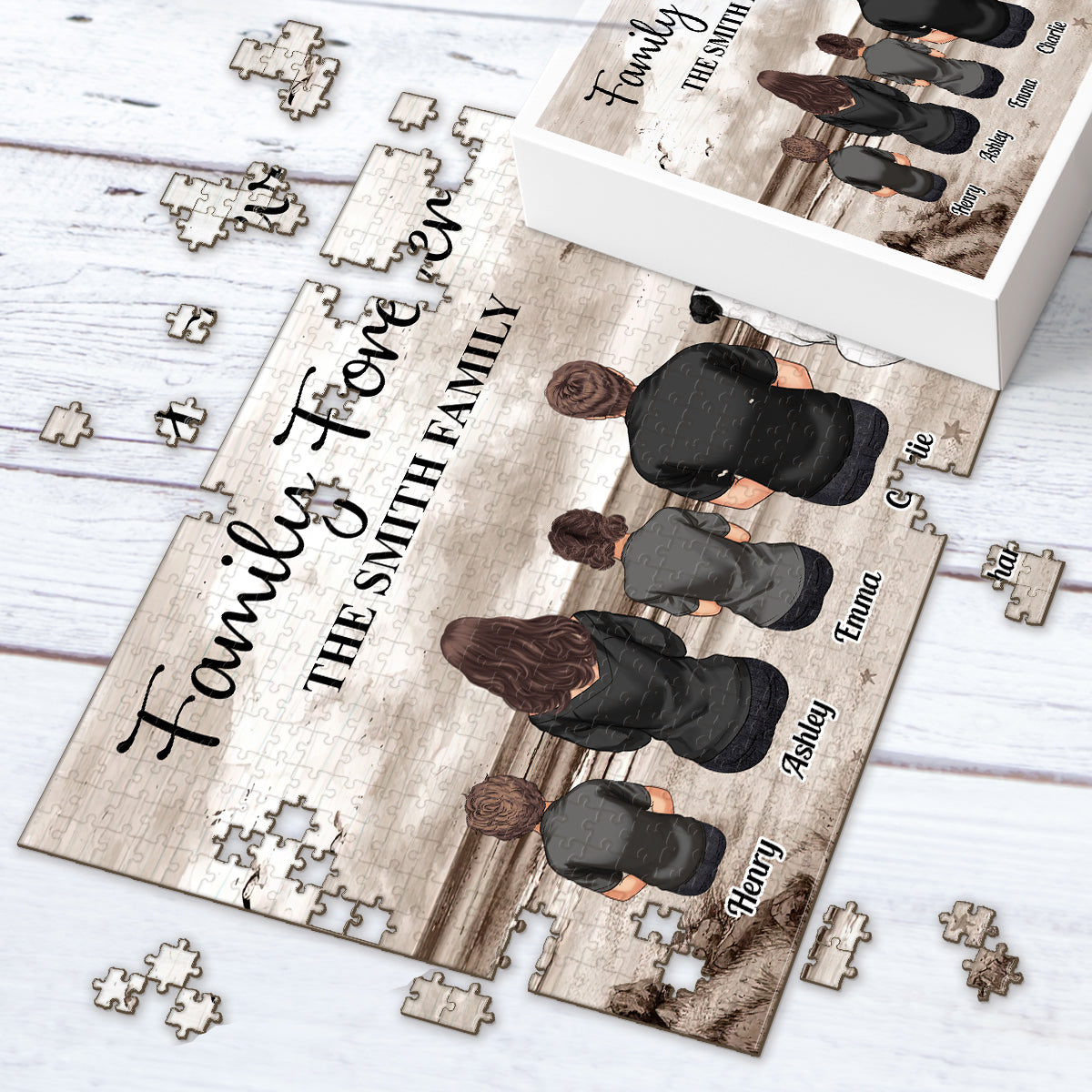 Famille pour toujours Familia Por Siempre - Puzzle familial personnalisé