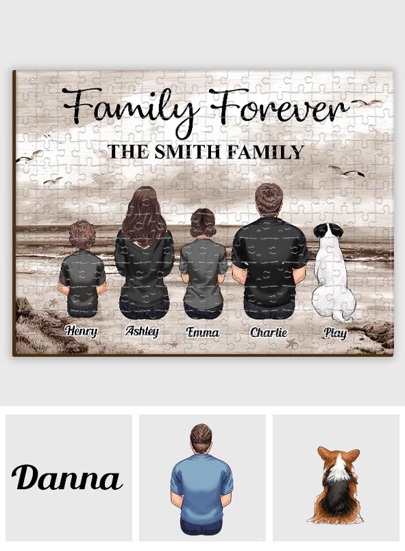 Famille pour toujours Familia Por Siempre - Puzzle familial personnalisé