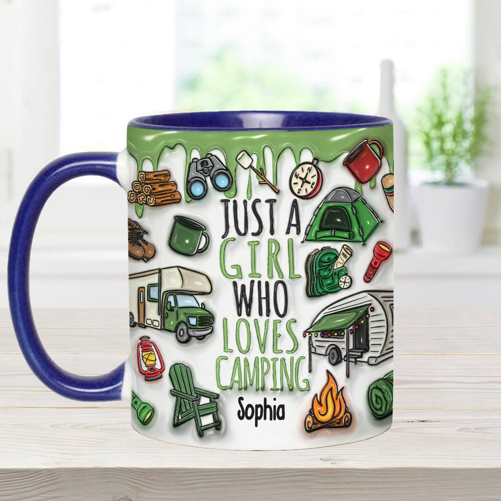 Just A Girl Who Loves Camping - Personalized Camping Accent Mug