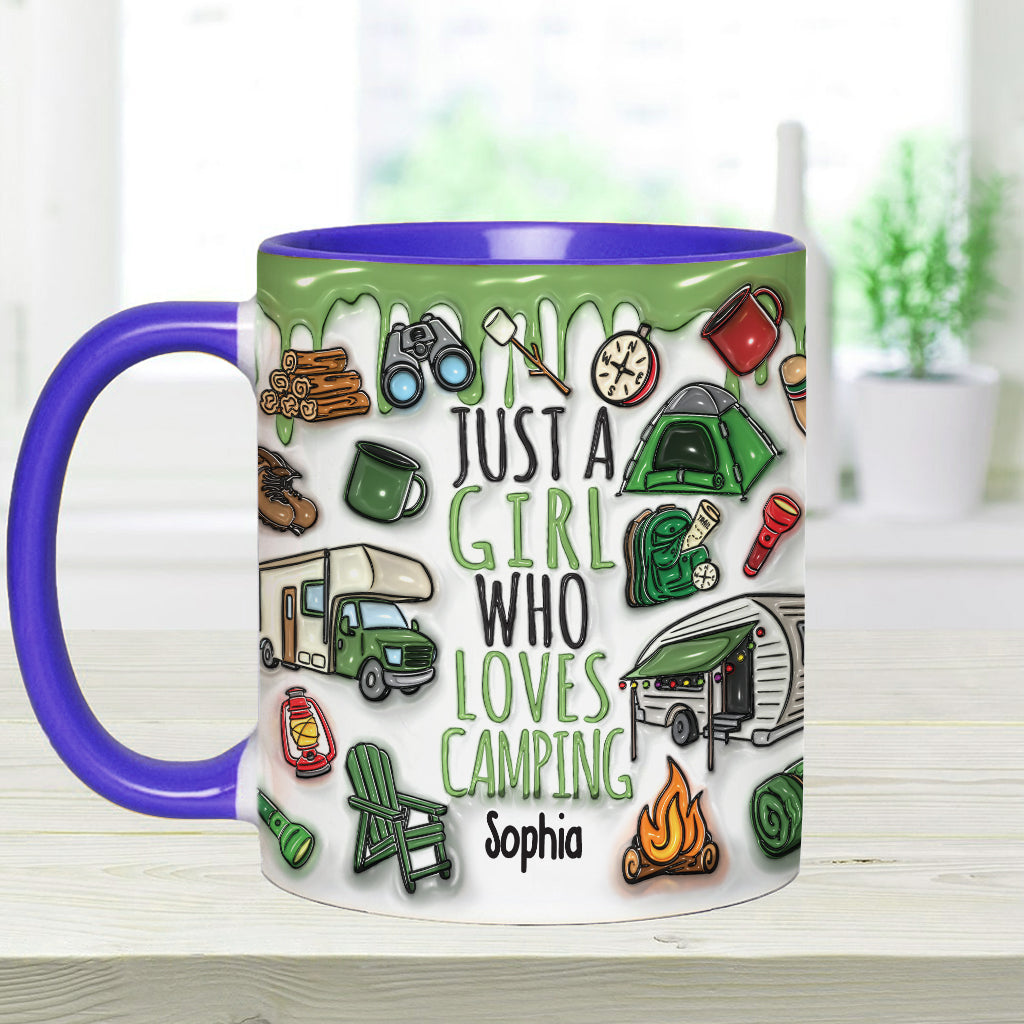 Just A Girl Who Loves Camping - Personalized Camping Accent Mug