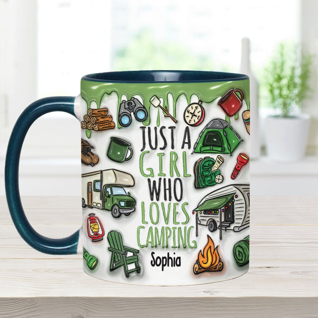 Just A Girl Who Loves Camping - Personalized Camping Accent Mug