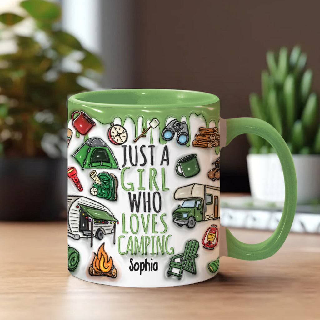 Just A Girl Who Loves Camping - Personalized Camping Accent Mug