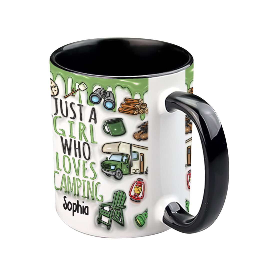 Just A Girl Who Loves Camping - Personalized Camping Accent Mug