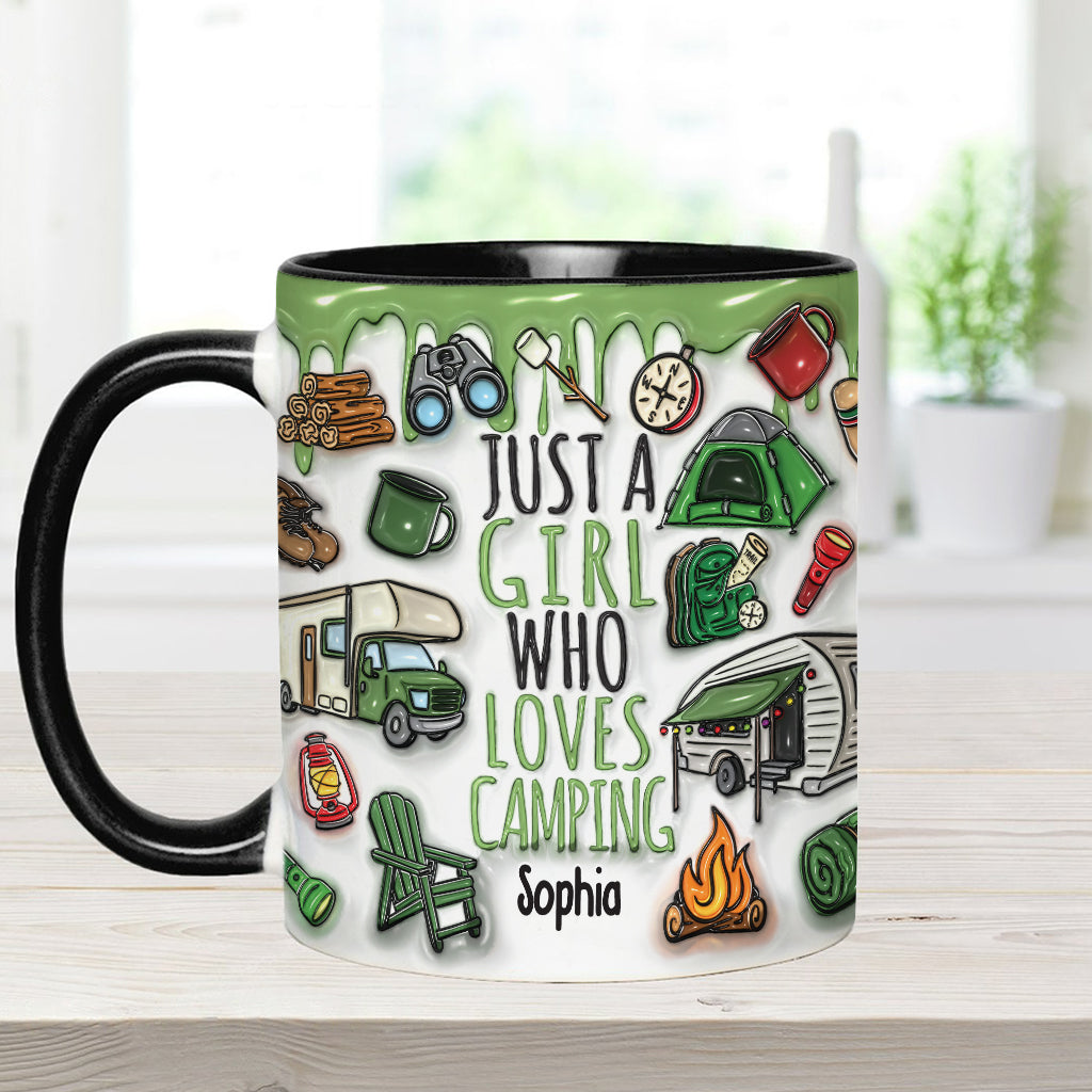 Just A Girl Who Loves Camping - Personalized Camping Accent Mug