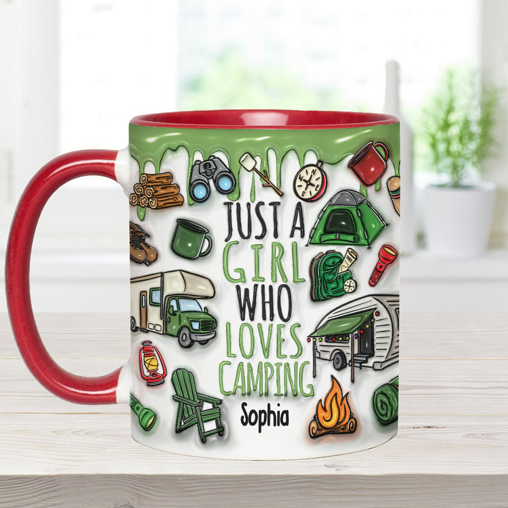 Just A Girl Who Loves Camping - Personalized Camping Accent Mug