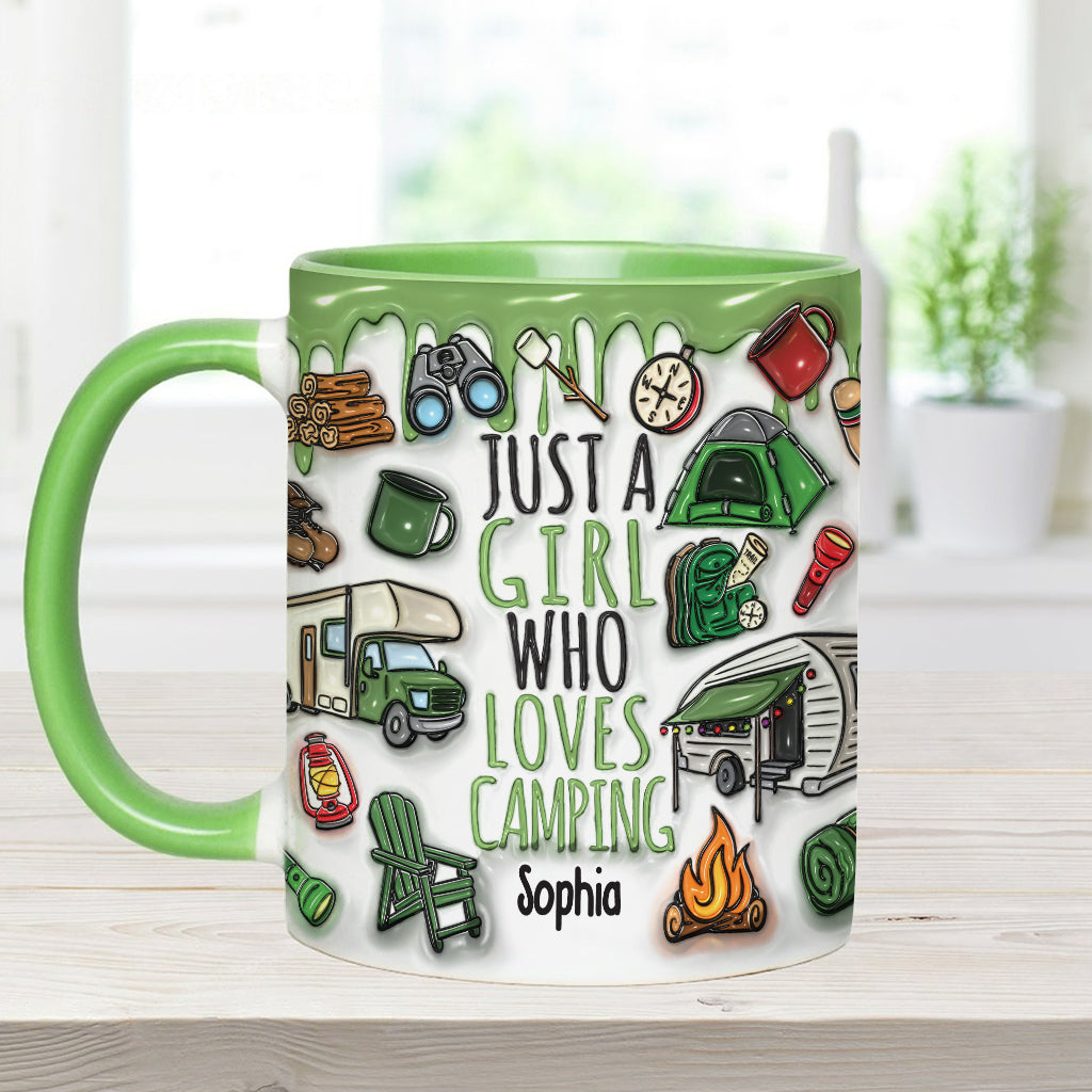 Just A Girl Who Loves Camping - Personalized Camping Accent Mug