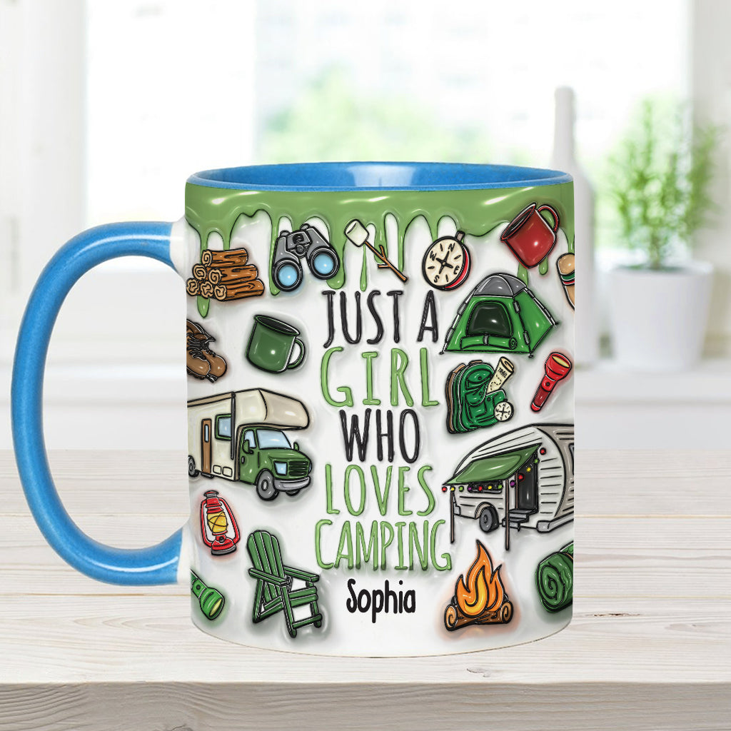 Just A Girl Who Loves Camping - Personalized Camping Accent Mug