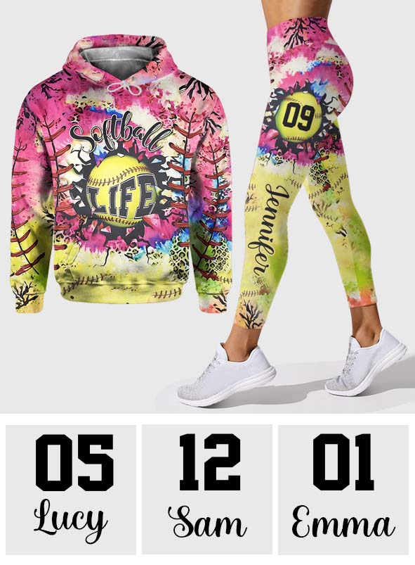 Softball LIfe - Personalized Softball Hoodie and Leggings