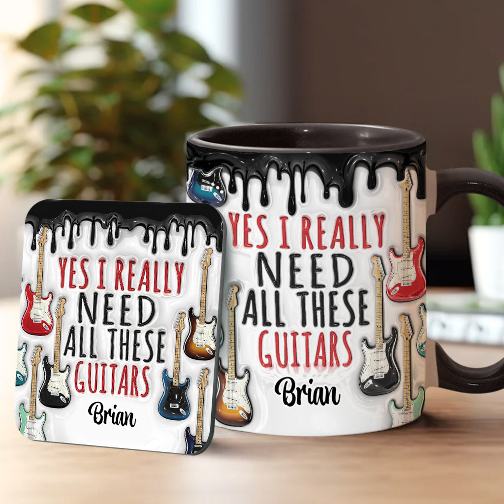 Yes I Really Do Need All These Guitars - Personalized Guitar Accent Mug