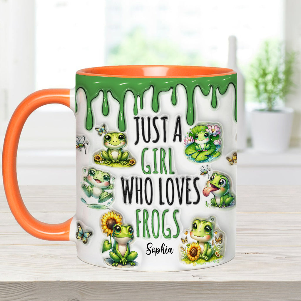 Mug personnalisé à motif grenouille « Juste une fille qui adore les grenouilles »